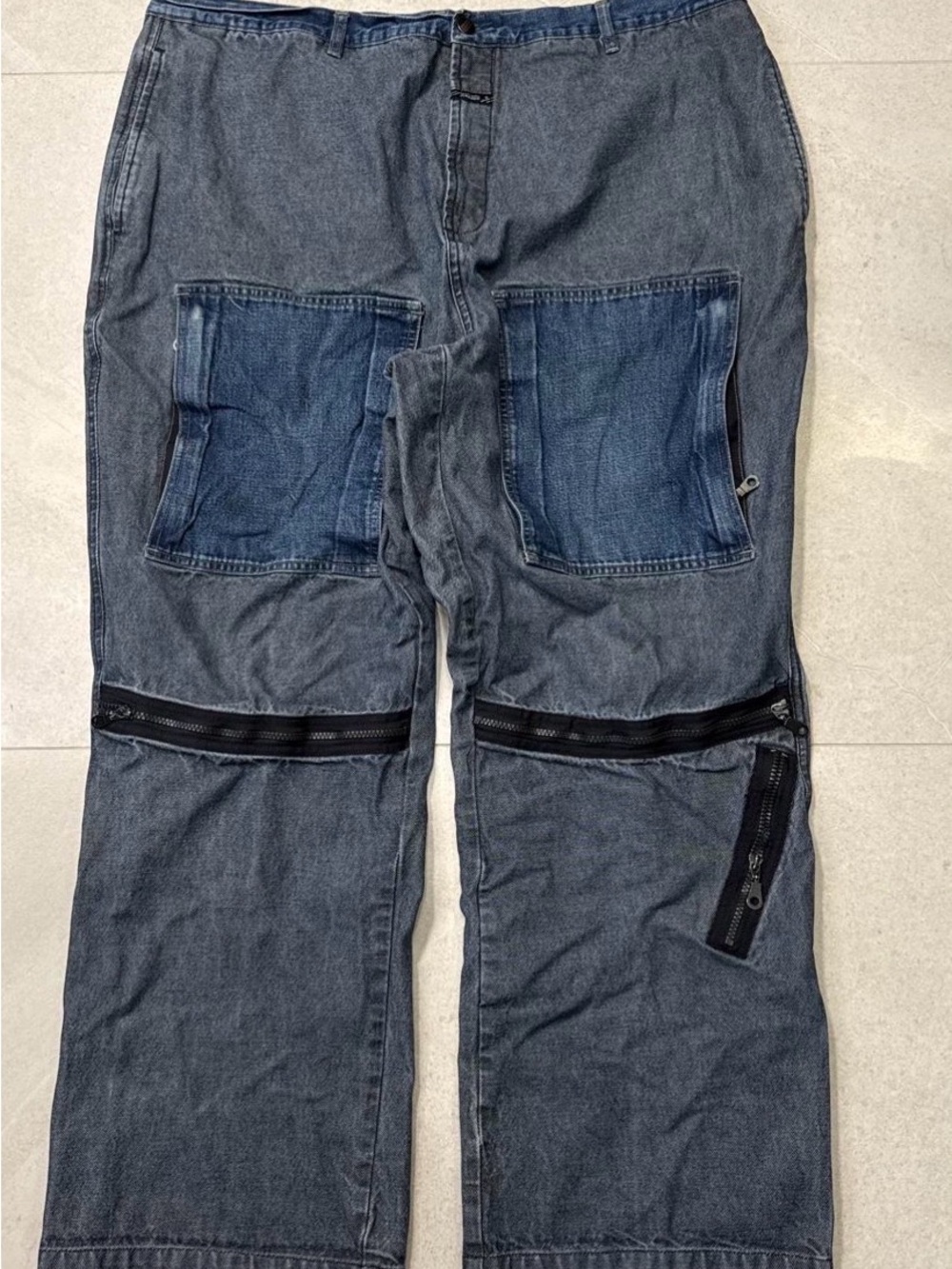 MARITHE FRANCOIS GIRBAUD Y2K RARE STASH ZIPPER POCKET CARGO UTILITY JEANS